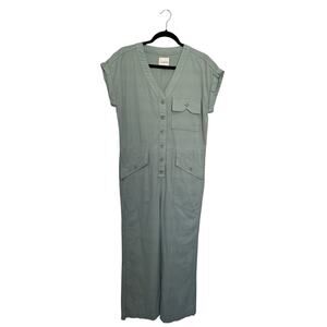 Unpublished Anthropologie Size S utility jumpsuit short-sleeve, button-front